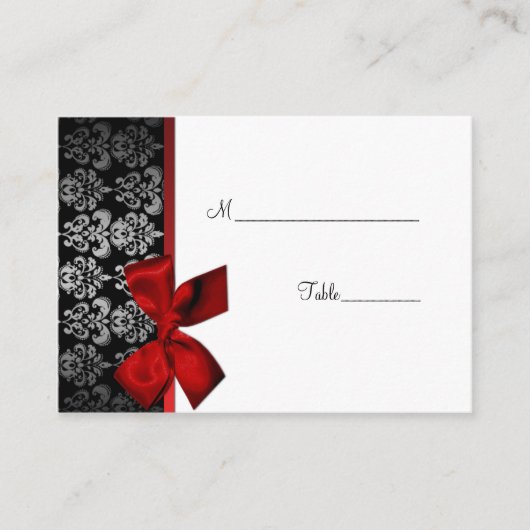 Placement Elégante carte de place de table Damask (Devant)