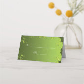 Placement Élégante carte de place de table verte (Devant)