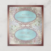 Placement Elégante Carte de Place Florale Bleue Aquarelle (Extérieur déplié)