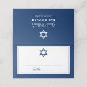 Placement Elégante carte de place Navy Blue Bar Mitzvah (Extérieur déplié)