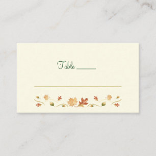 Placement Élégante carte de place plate Feuilles d'automne