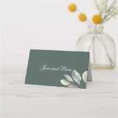 Placement Elégante carte de place pliée eucalyptus (Dos)