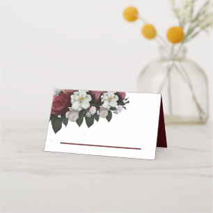 Placement Élégante carte de place pliée Mariage-florale Bour