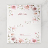 Placement Elégante carte de place rose blanc floral (Extérieur déplié)
