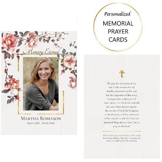 Placement Elégante carte de prière orthodoxe commémorative d