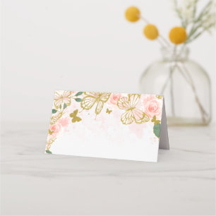 Placement Élégante Carte de Table Papillon Rose Pâle pour Qu
