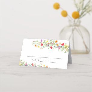 Placement Elégante carte mariage de fleurs sauvages