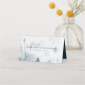 Placement Elégante carte Mariage de forêt d'hiver (Dos)
