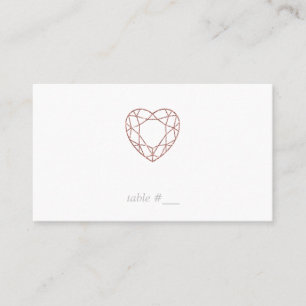 Placement Elégante carte rose de coeur d'or - plat