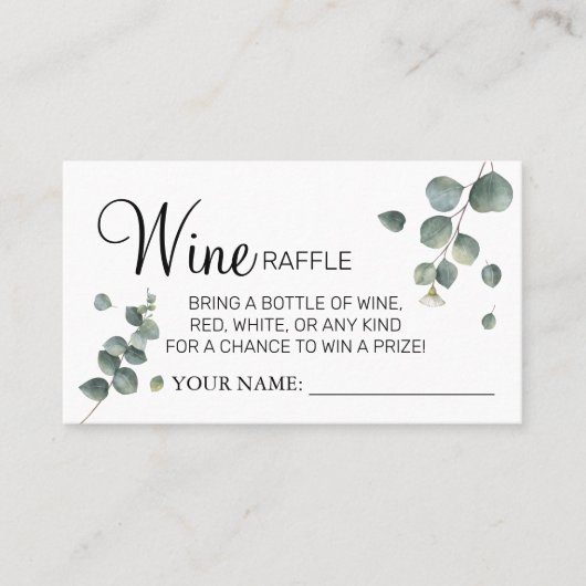 Placement Eucalyptus Carte de billet de Fête des mariées de  (Devant)