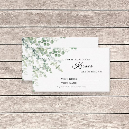 Placement Eucalyptus Combien de baisers Douche Carte de jeu