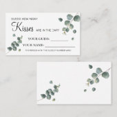 Placement Eucalyptus Combien de baisers jeu de carte de Fête (Devant / Derrière)