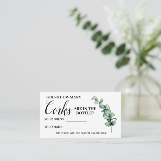 Placement Eucalyptus Combien de Corks Fête des mariées Carte (Debout devant)