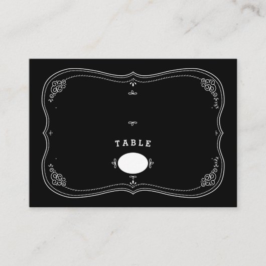 Placement Fancy Chalkboard Vintage Mariage Carte de siège (Devant)