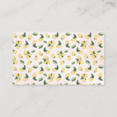 Placement Fête des mariées carte de billet pour citron rose (Dos)