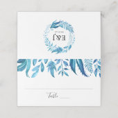 Placement Feuilles d'indigo | Carte de table de mariage pers (Extérieur déplié)