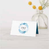 Placement Feuilles d'indigo | Carte de table de mariage pers (Dos)