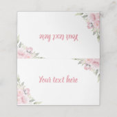 Placement Fille rose florale fête d'anniversaire Carte de pl (Extérieur déplié)