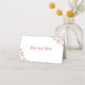 Placement Fille rose florale fête d'anniversaire Carte de pl (Devant)