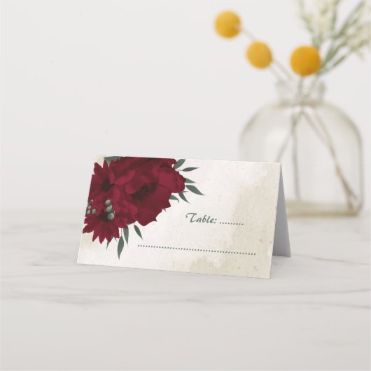 Placement Fleurs bourguignonnes vert carte de place (Devant)