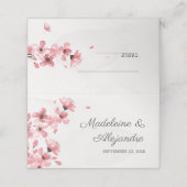 Placement Fleurs de cerisier rose Carte mariage à fleurs (Extérieur déplié)