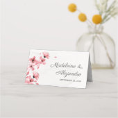 Placement Fleurs de cerisier rose Carte mariage à fleurs (Devant)