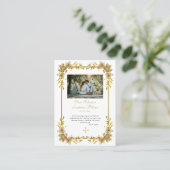 Placement Fleurs d'or brillantes Carte de prière Mariage ort (Debout devant)
