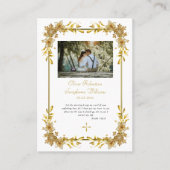 Placement Fleurs d'or brillantes Carte de prière Mariage ort (Devant)