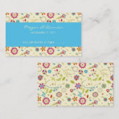 Placement Fleurs rétro ・ Turquoise ・ Carte de siège (Devant / Derrière)