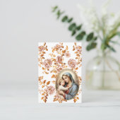 Placement Fleurs roses Dusty Carte de prière catholique (Debout devant)