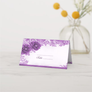 Placement Fleurs violettes Carte de lieu fleurie