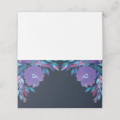 Placement Fleurs violettes Carte de lieu peinte à la main (Extérieur déplié)