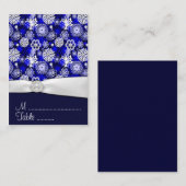 Placement Flocon de neige d'hiver Réception de mariage Carte (Devant / Derrière)
