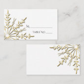 Placement Flocon de neige doré sur carte de table de mariage (Devant / Derrière)
