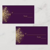 Placement Flocon d'or sur la carte de lieu de mariage d'hive (Devant / Derrière)