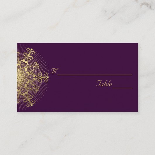 Placement Flocon d'or sur la carte de lieu de mariage d'hive (Devant)