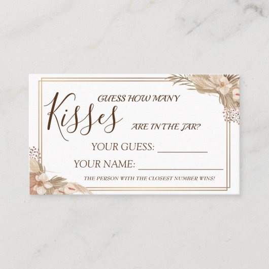 Placement Floral Combien de baisers jeu de carte de Fête des (Devant)