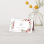 Placement Floral Dusty Rose Élégante carte de mariage (Dos)