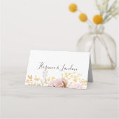 Placement Floral flush moderne | Carte de place pliée (Dos)