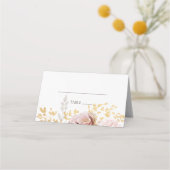 Placement Floral flush moderne | Carte de place pliée (Devant)