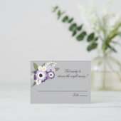 Placement Floral pourpre | Carte de siège d'escorte (Debout devant)