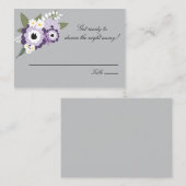 Placement Floral pourpre | Carte de siège d'escorte (Devant / Derrière)