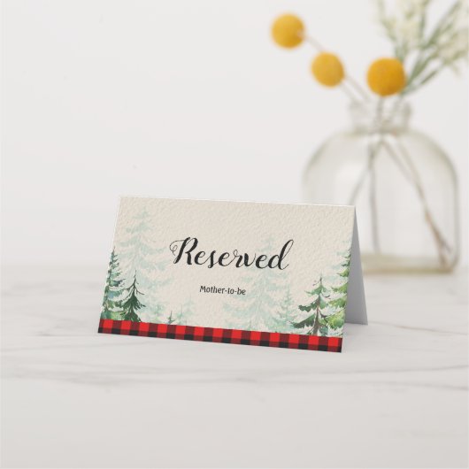 Placement Forêt de bûcheron Hiver Nom réservé Carte de lieu (Devant)