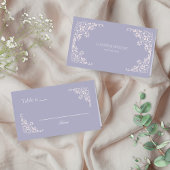 Placement Français Lilac Élégant Blanc Numéro de table Carte