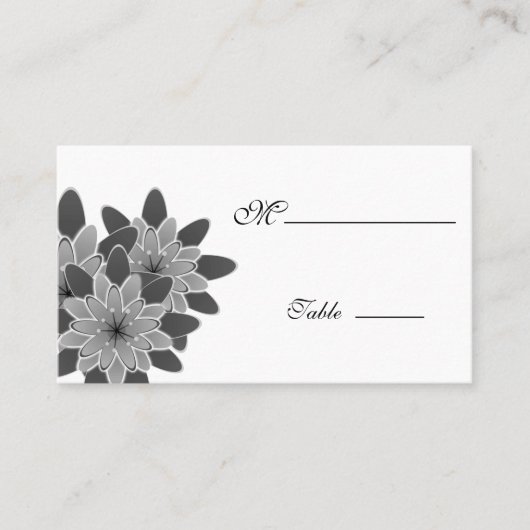 Placement Gerbera Daisy Black white Carte de lieu pour l'occ (Devant)