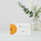 Placement Gerbera Daisy Orange blanc Carte de lieu pour l'oc (Debout devant)