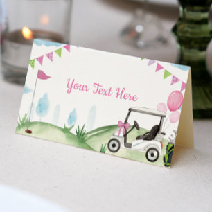 Placement Golf Party Rose Girl Anniversaire Carte de place