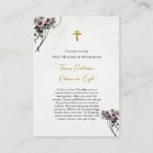 Placement Grandes Fleurs Lilac Carte de prière Mariage ortho (Dos)