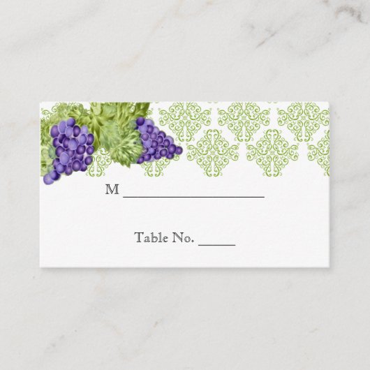 Placement Grapevine Jardin Mariage Carte de lieu (Devant)