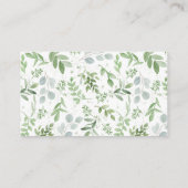 Placement Green and White Flower Combien de lièges Carte de  (Dos)